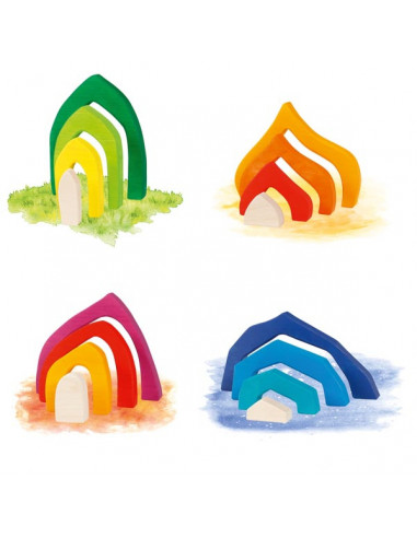 4 seizoenen huisjes puzzel