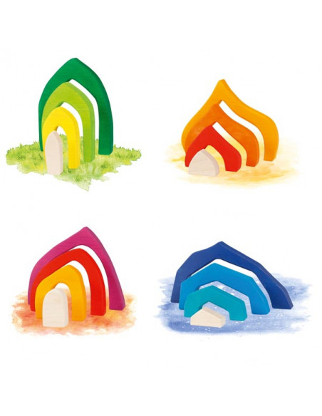 4 seizoenen huisjes puzzel