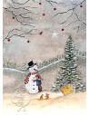 Ansichtkaart sneeuwpop Bijdehansje