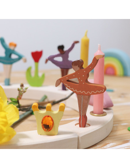 Ballerina steker oranje voor verjaardagsring