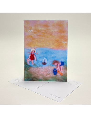 Ansichtkaart stranddag Het Wol Feetje