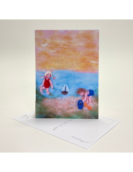 Ansichtkaart stranddag Het Wol Feetje