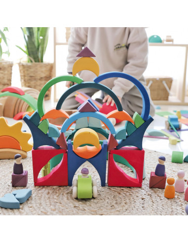 Blokkenset vierkanten en bogen