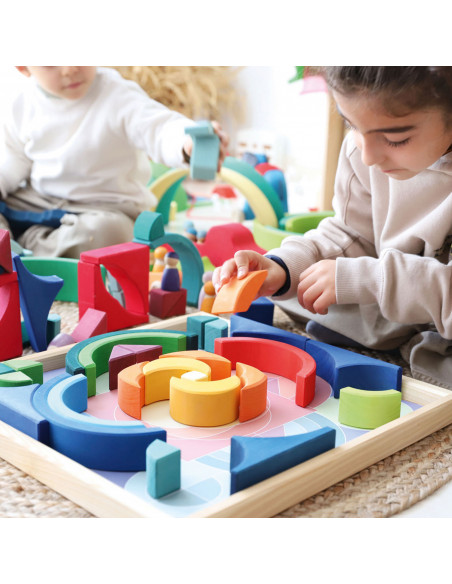 Blokkenset vierkanten en bogen