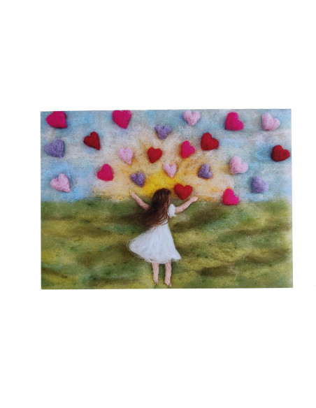 Ansichtkaart "ik verstuur liefde" Het Wol Feetje