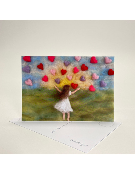 Ansichtkaart "ik verstuur liefde" Het Wol Feetje