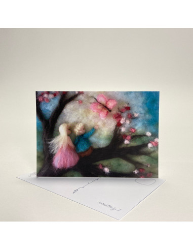 Ansichtkaart lente tak van Het Wol Feetje