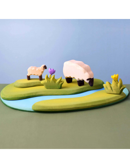 Klein gras met paarse bloem