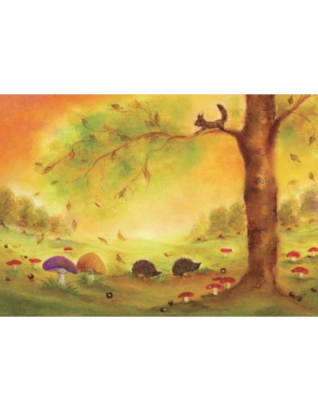 Ansichtkaart Herfst egels Baukje Exler