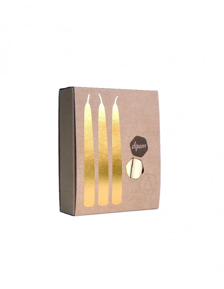 Kerstboomkaarsjes bijenwas wit