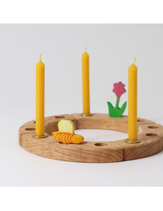 Bijenwaskaarsjes amber verjaardagsring 2