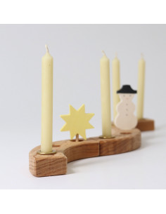 Bijenwaskaarsjes verjaardagsring wit 2