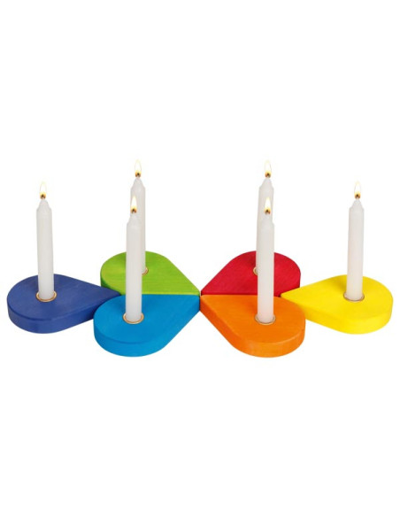 Regenboog kaarshouders