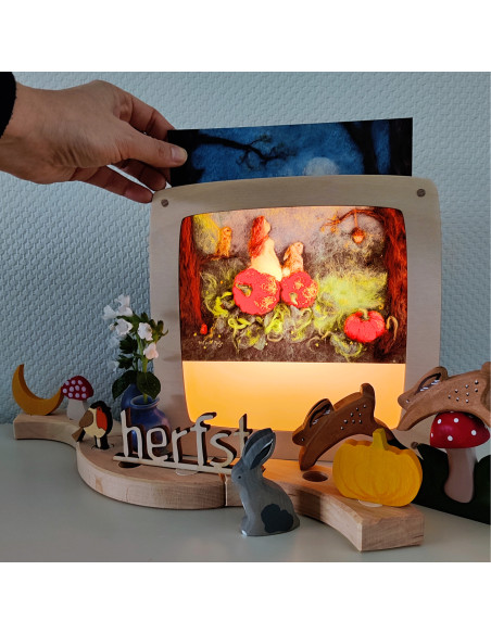 Herfst pompoen plaat voor seizoenslamp Het Wol Feetje