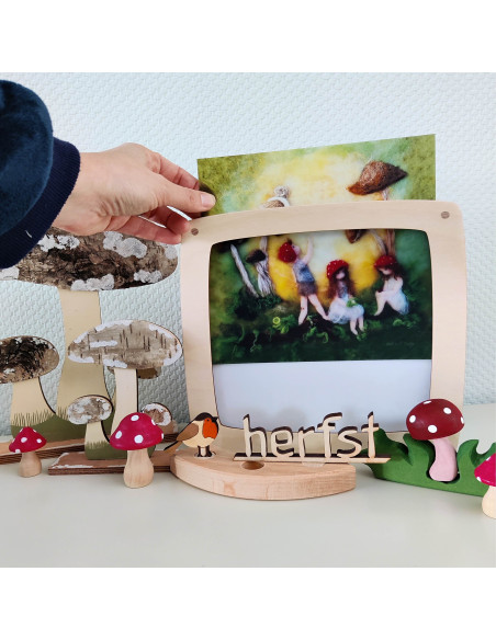 Herfst paddenstoelen plaat voor seizoenslamp Het Wol Feetje