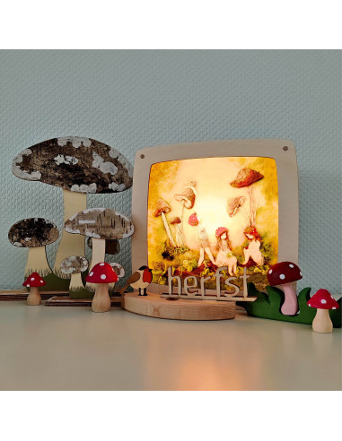 Herfst paddenstoelen plaat voor seizoenslamp...