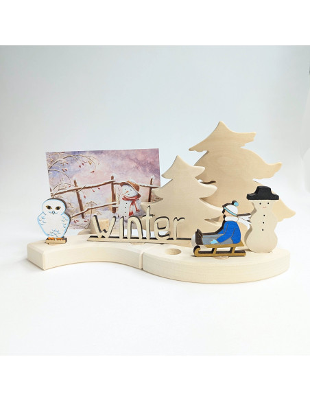 Sneeuwpop steker voor verjaardagsring