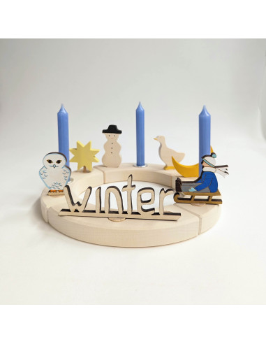 Sneeuwpop steker voor verjaardagsring