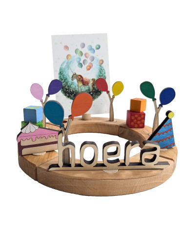 Ballon steker roze/paars