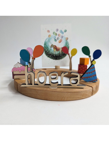 Ballon steker roze/paars