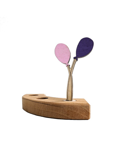 Ballon steker roze/paars