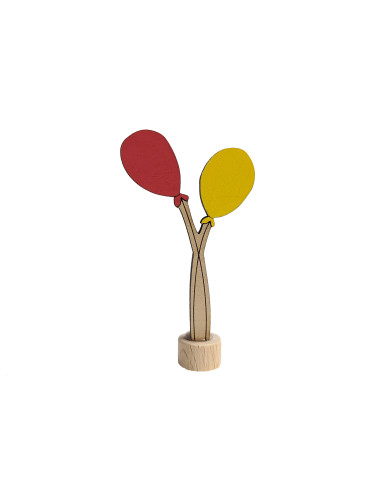 Ballon steker geel/rood