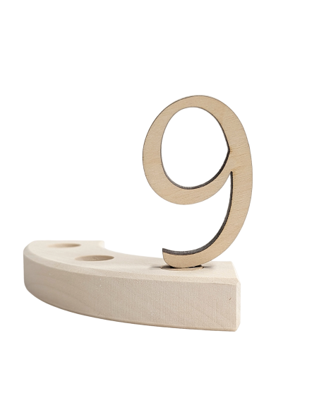 Cijfer 9 naturel steker