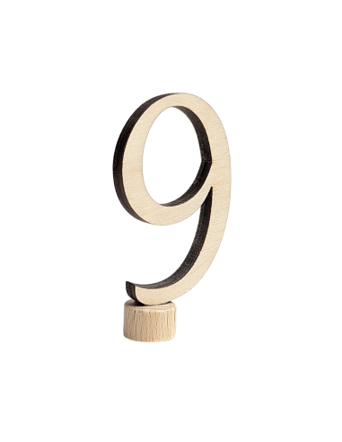 Cijfer 9 naturel steker