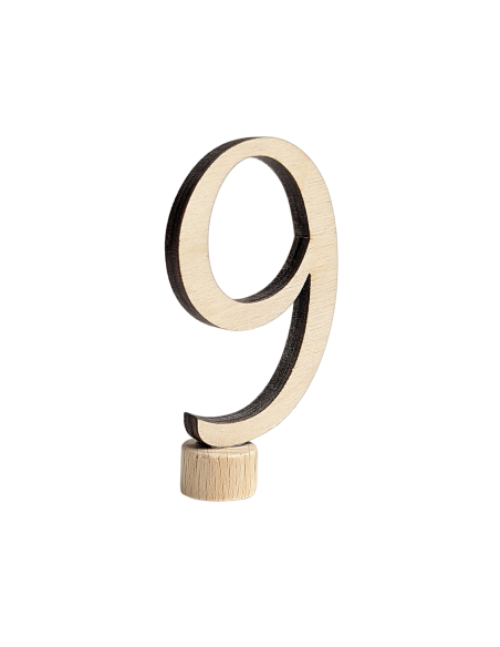 Cijfer 9 naturel steker