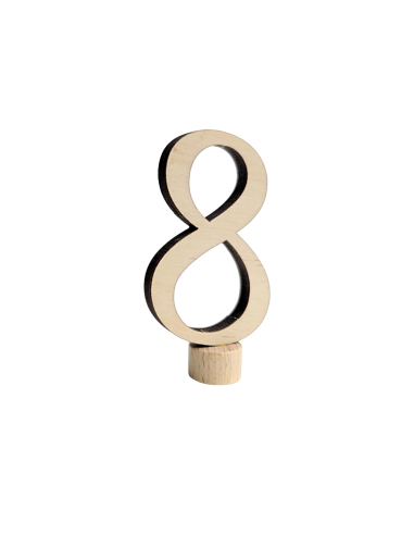Cijfer 8 naturel steker