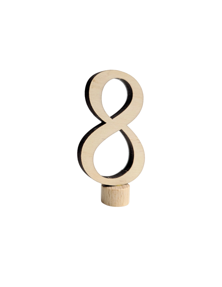 Cijfer 8 naturel steker