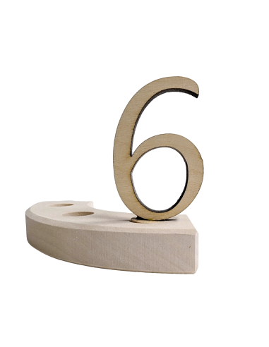 Cijfer 6 naturel steker