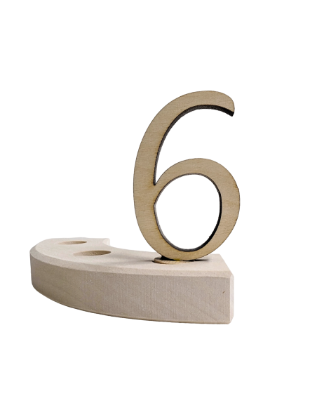 Cijfer 6 naturel steker