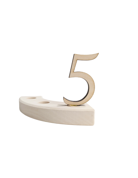 Cijfer 5 naturel steker