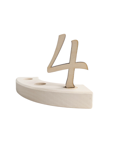 Cijfer 4 naturel steker