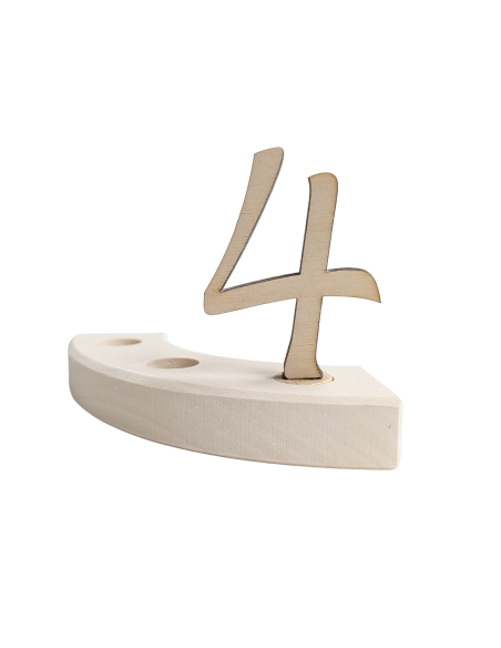 Cijfer 4 naturel steker