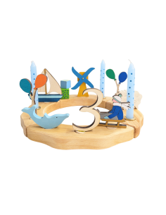 Cijfer 3 naturel steker 2