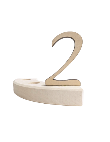 Cijfer 2 naturel steker