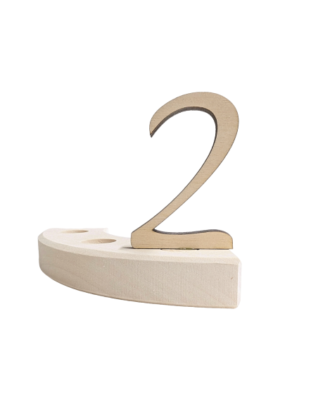 Cijfer 2 naturel steker