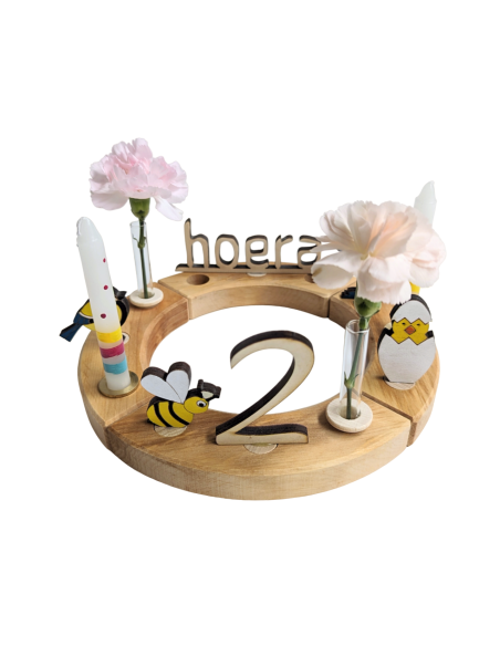 Cijfer 2 naturel steker