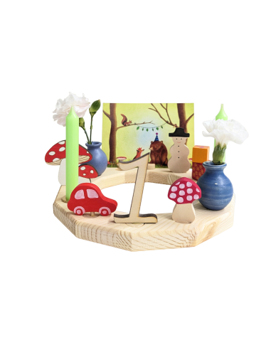 Cijfer 1 naturel steker