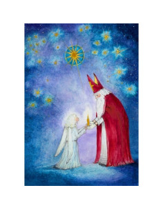 Ansichtkaart Sinterklaas licht Margo Heine