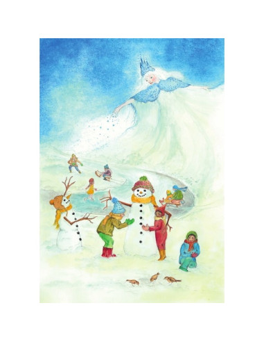 Ansichtkaart sneeuwpop Margo Heine
