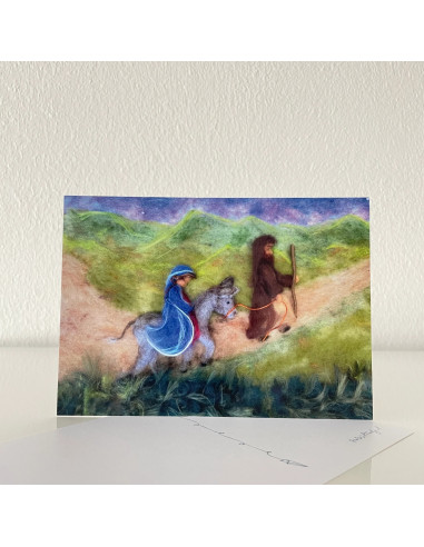 Ansichtkaart Jozef en Maria onderweg Het Wol...