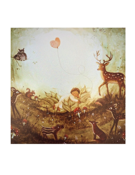 Baby in bos plaat voor seizoenslamp Bijdehansje