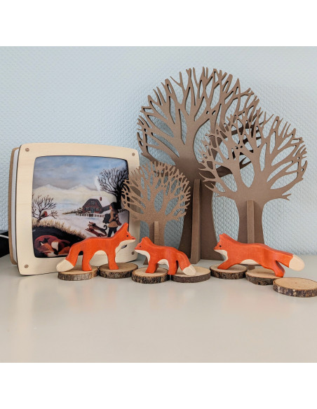 Winters huis plaat voor seizoenslamp Esther Bennink