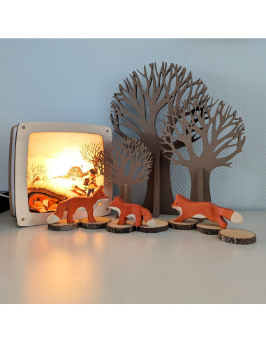 Winters huis plaat voor seizoenslamp Esther...