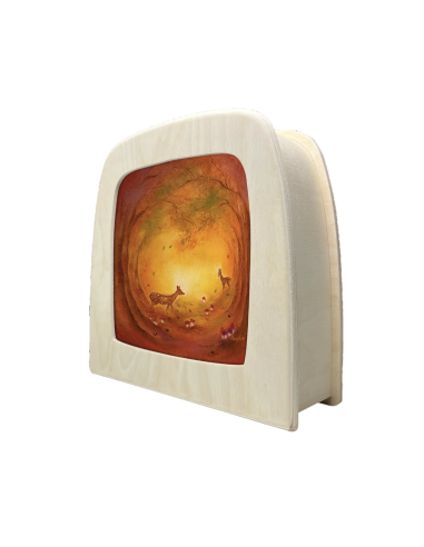 Hertjes in bos plaat voor seizoenslamp Baukje...