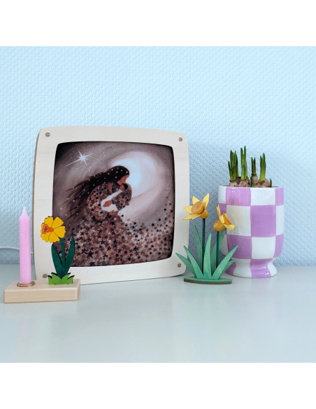 Moederliefde plaat voor seizoenslamp Bijdehansje