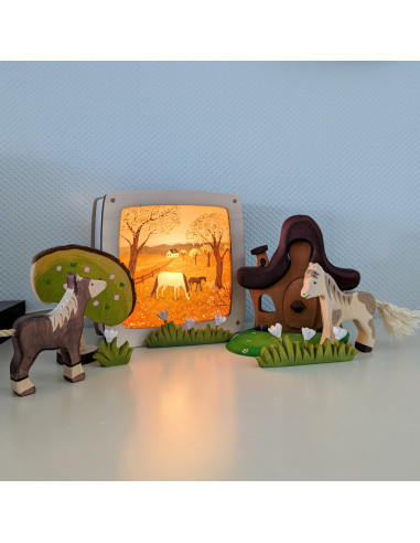 Lente paardenweide plaat voor seizoenslamp...